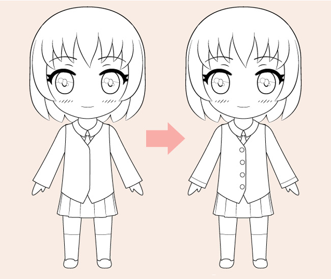 cách vẽ chibi bước 5