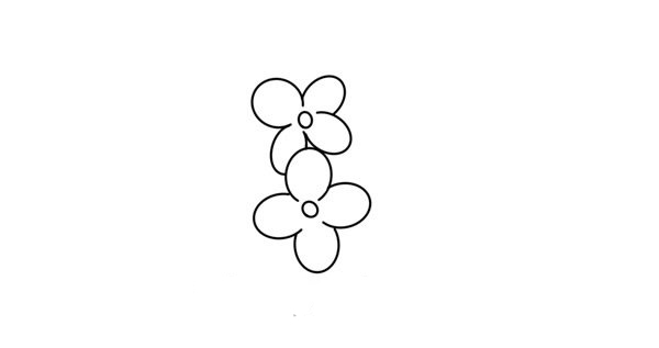 cách vẽ hoa tử đinh hương bước 1