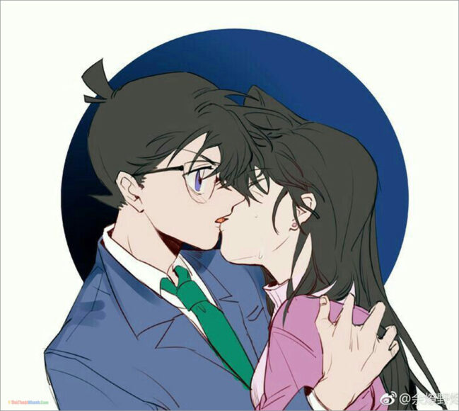 Ảnh Shinichi và Ran hôn nhau