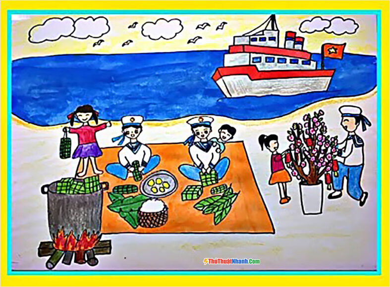 vẽ tranh biển đảo quê hương