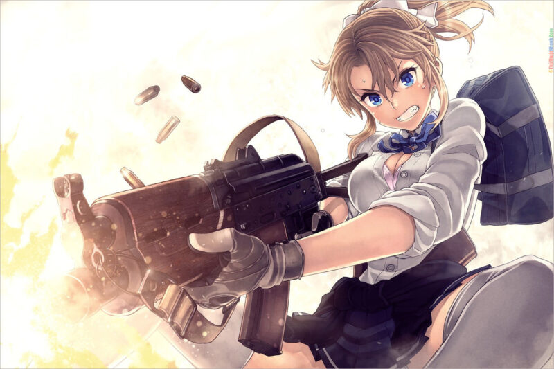 Ảnh anime nữ cầm súng
