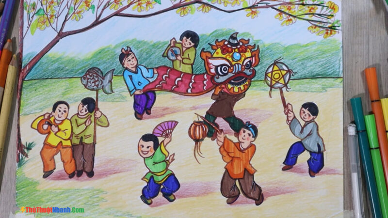 Vẽ tranh lễ hội đẹp nhất