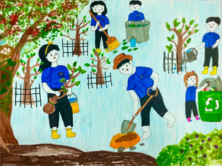 Vẽ tranh ý tưởng trẻ thơ