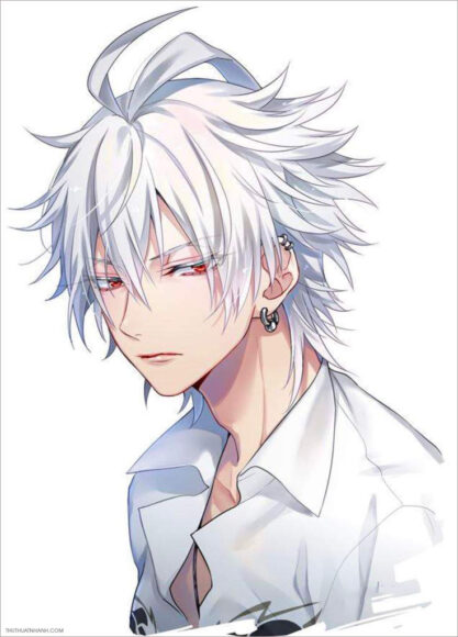 Hình ảnh anime nam tóc trắng