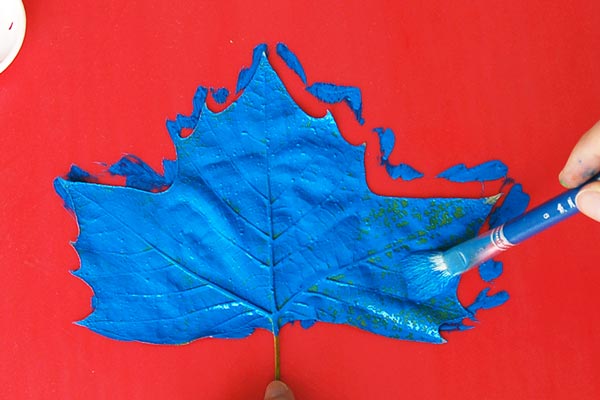 vẽ màu muốn in lên chiếc lá