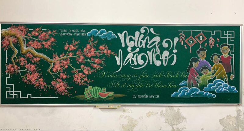 Vẽ bảng tết