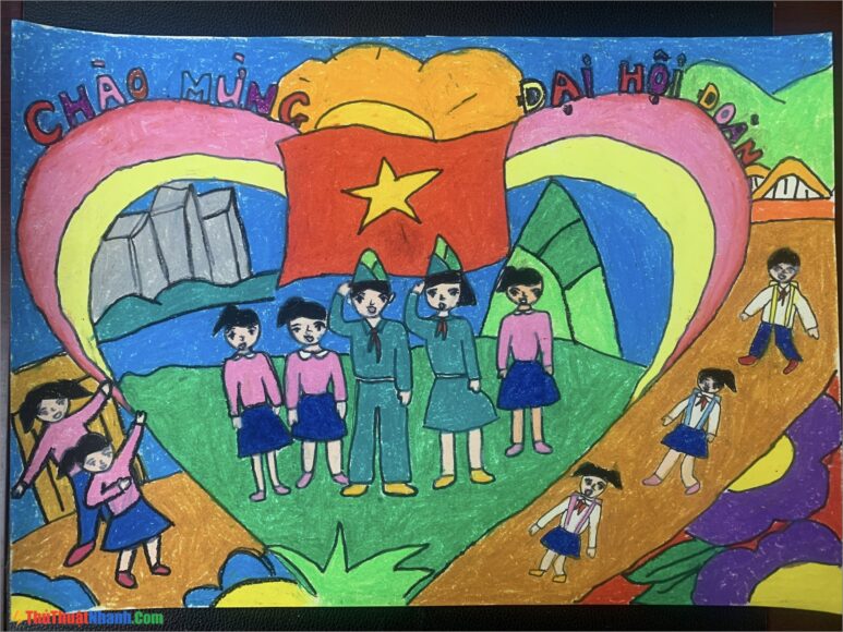 Vẽ tranh Đoàn trong trái tim tôi